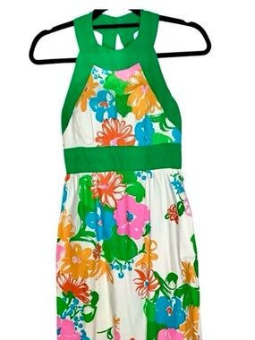 Vintage Malia Honolulu Floral Halter Maxi Dress